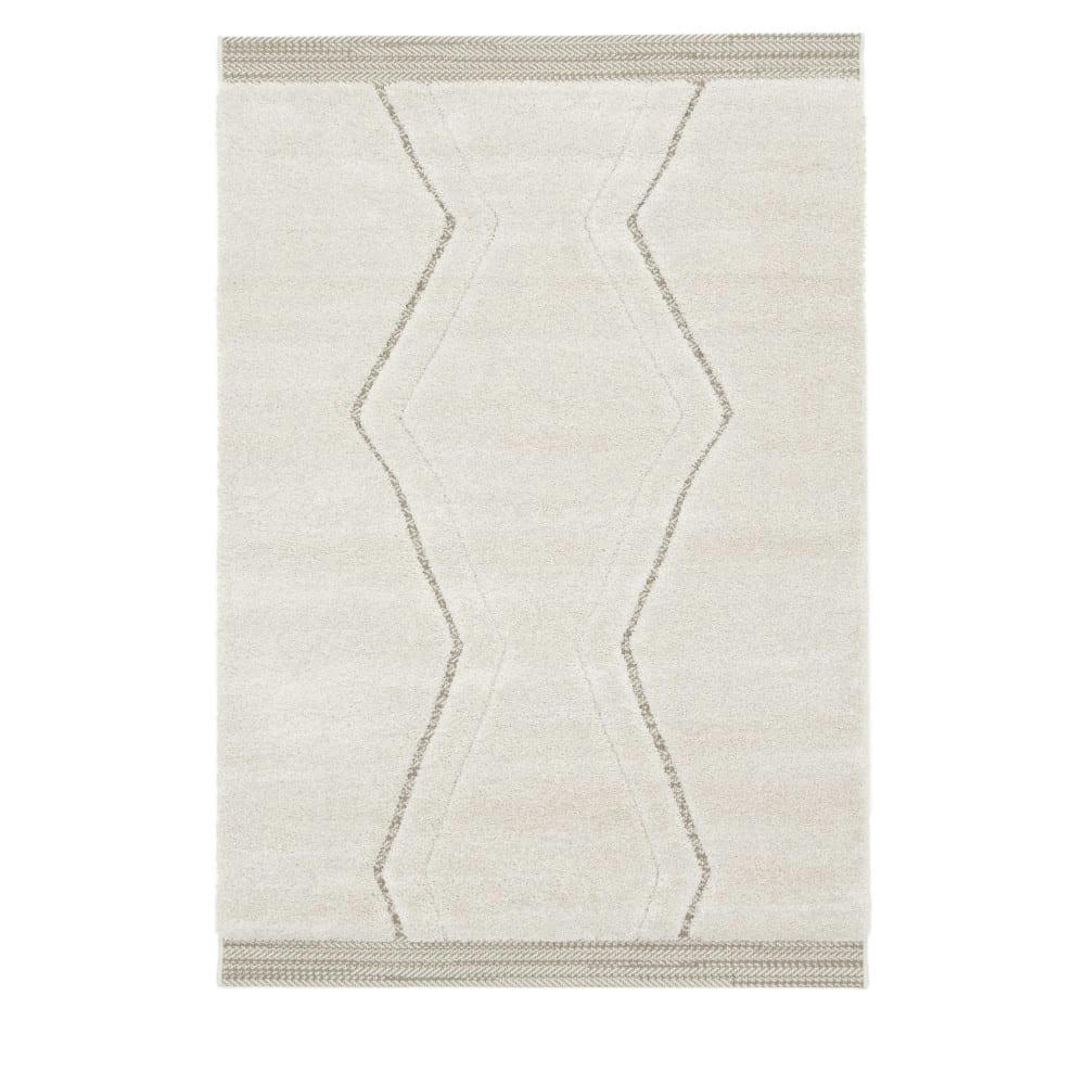 PEDDIE - Tapis d'inspiration berbère ecru 120x170 cm