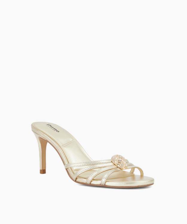 Masson Gold - Leather Embellished Heeled Mules