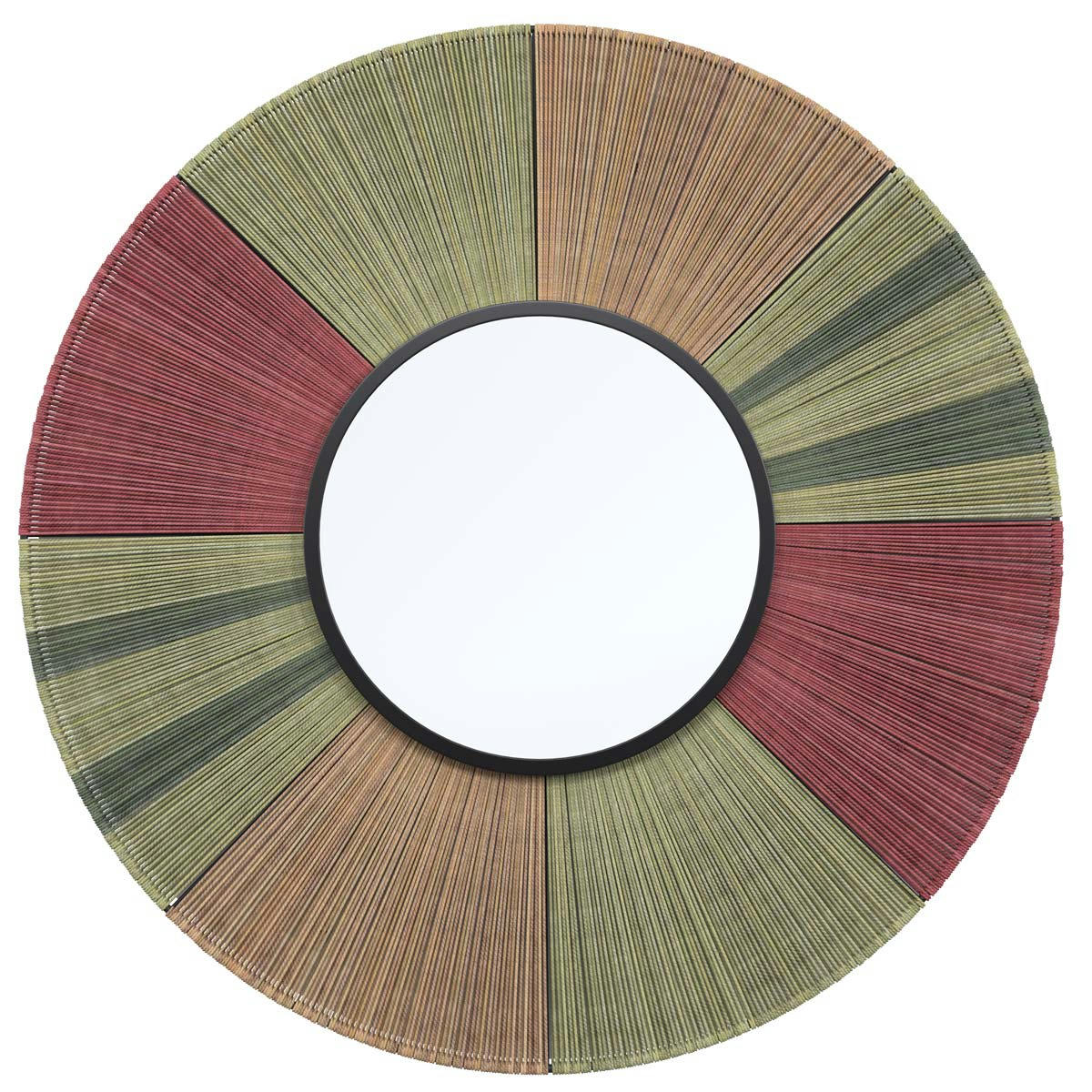 SURMA - Miroir rond en métal et coton tricolore D77 cm