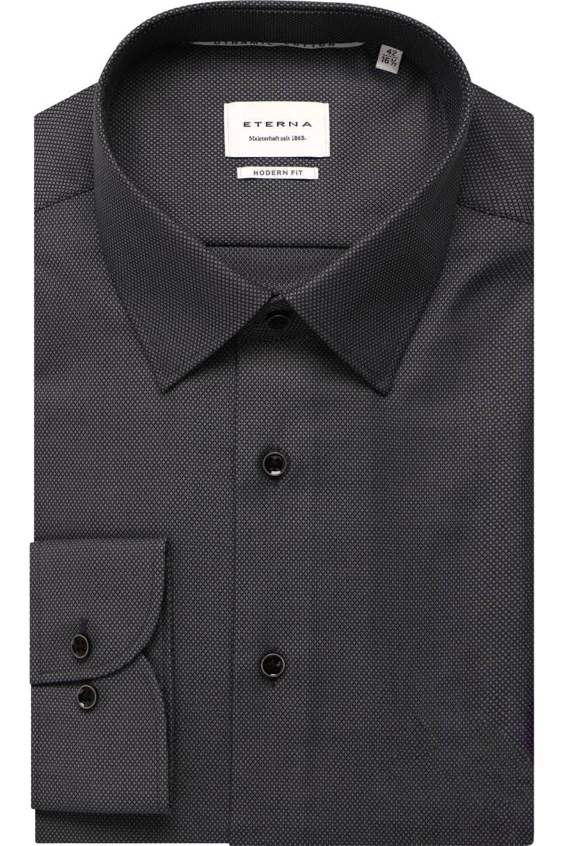 ETERNA Dynamic Cotton Modern Fit Hemd schwarz, Strukturiert
