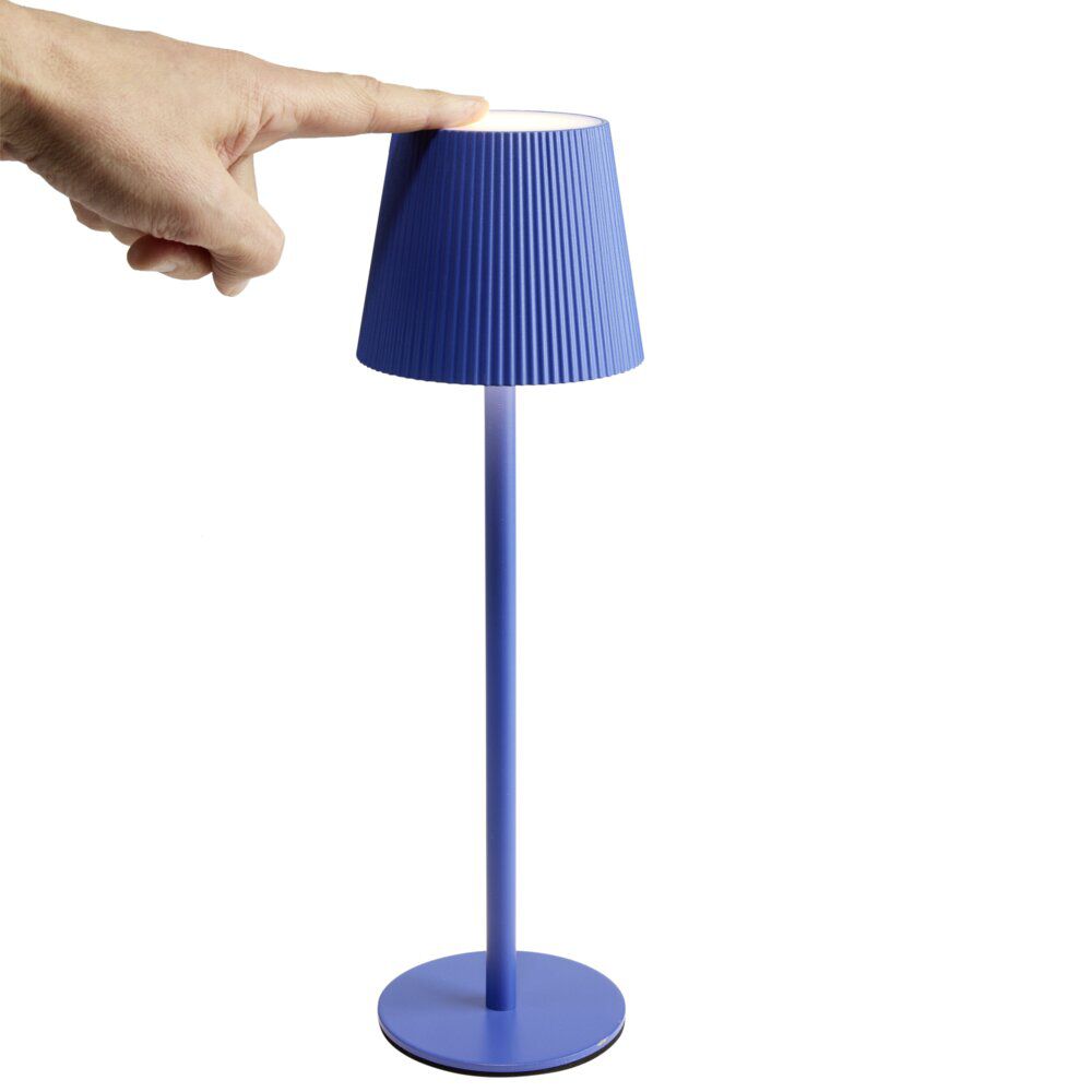 Lampe de table Talli LED tactile 120lm variable USB métal et plastique bleu Ø10,5xH36cm