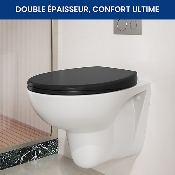 Abattant de WC avec Système d'abaissement Automatique et Bouton-poussoir Mono-touche, en Forme de O, CECIPA MAX Abattant WC