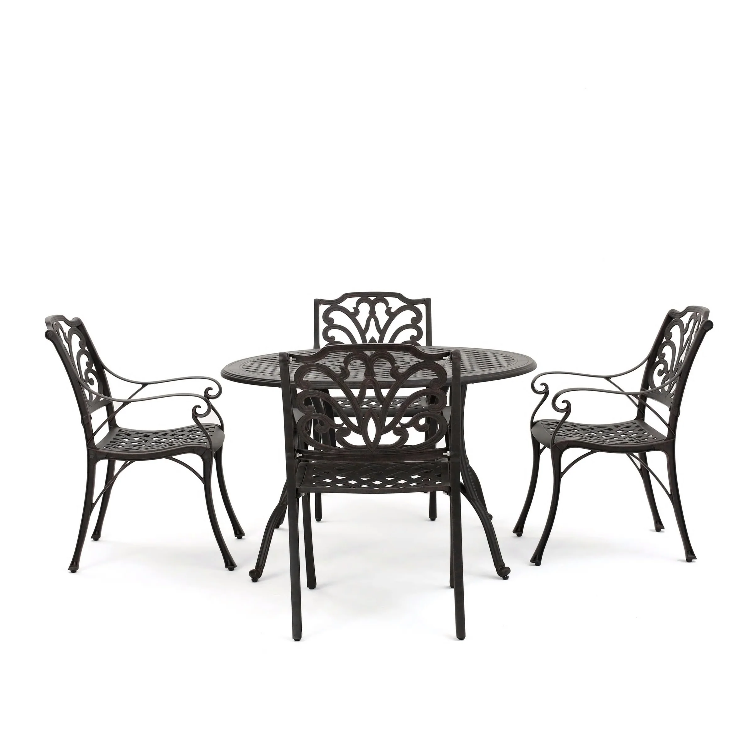 Alfresco Outdoor 5-piece Cast Aluminum Circular Dining Set by Christopher Knight Home