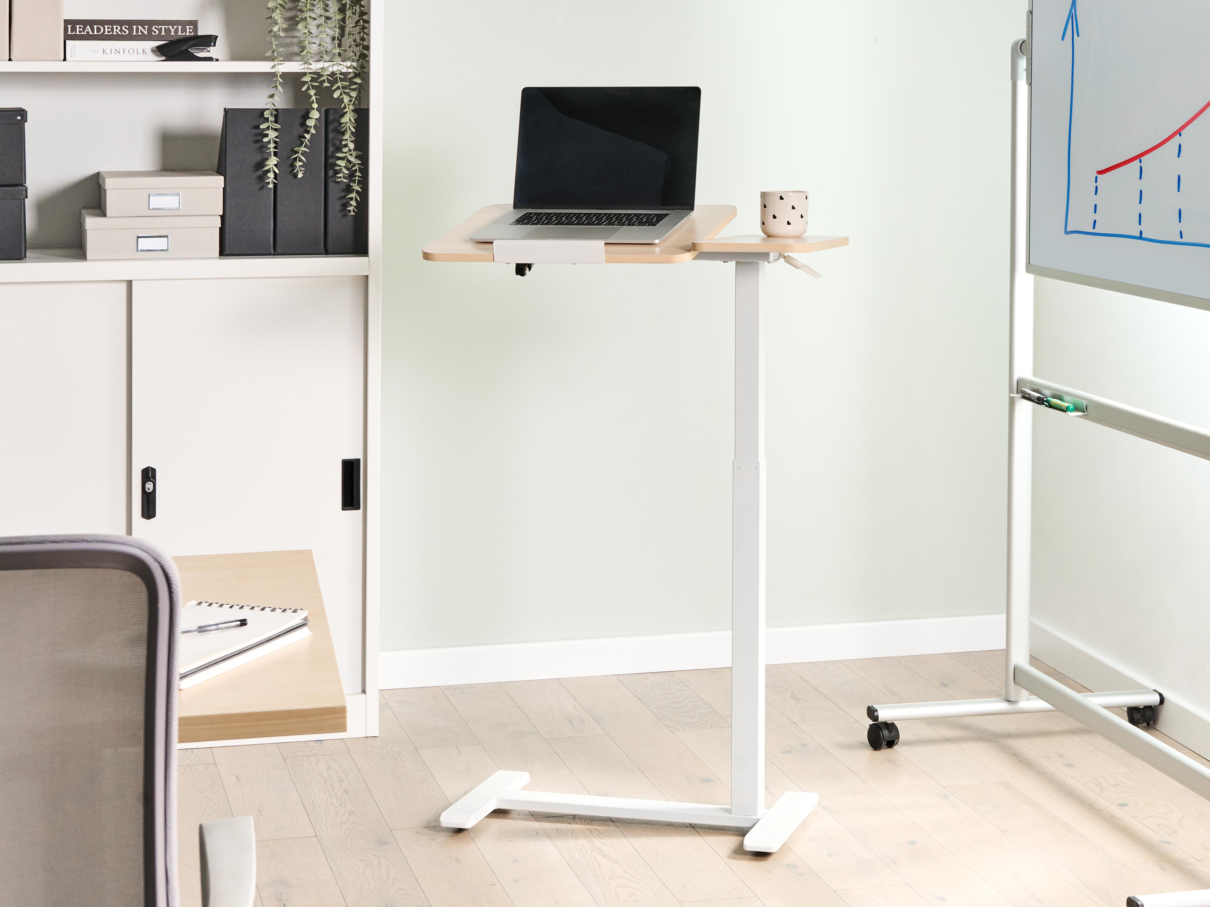 Manual Adjustable Laptop Stand SCHOLA Light Brown/ White 70 cm 40 cm