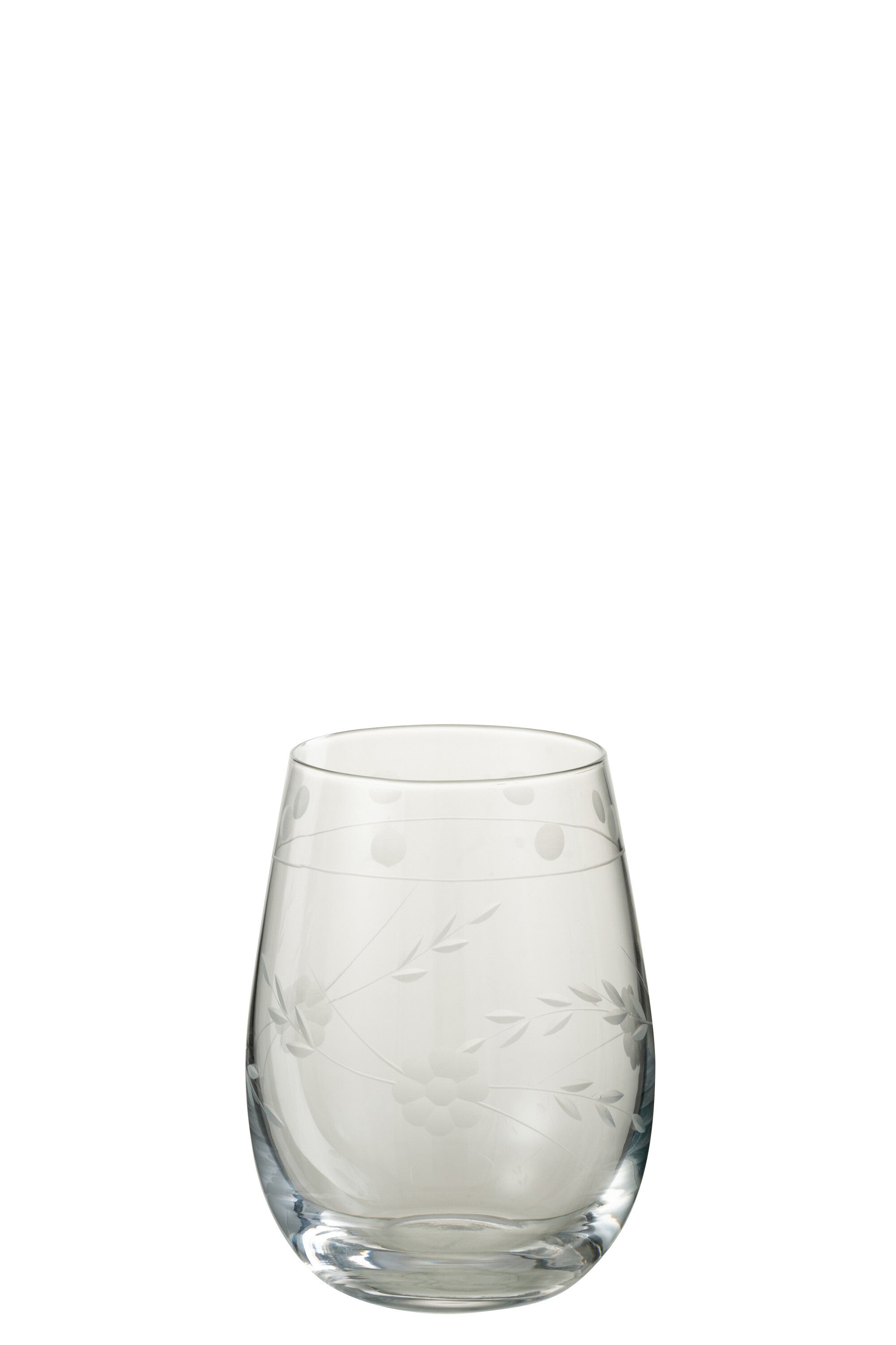 J-Line glas Gegraveerd - glas - transparant - 4 stuks
