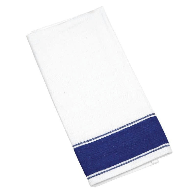 - Lot de 10 serviette avec bordure bleue en coton blanc 50x35 cm