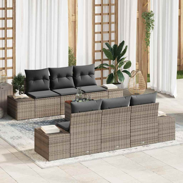 Zestaw Mebli Ogrodowych Wypoczynkowy Sofy Stolik Rattan Poduszki Na Patio