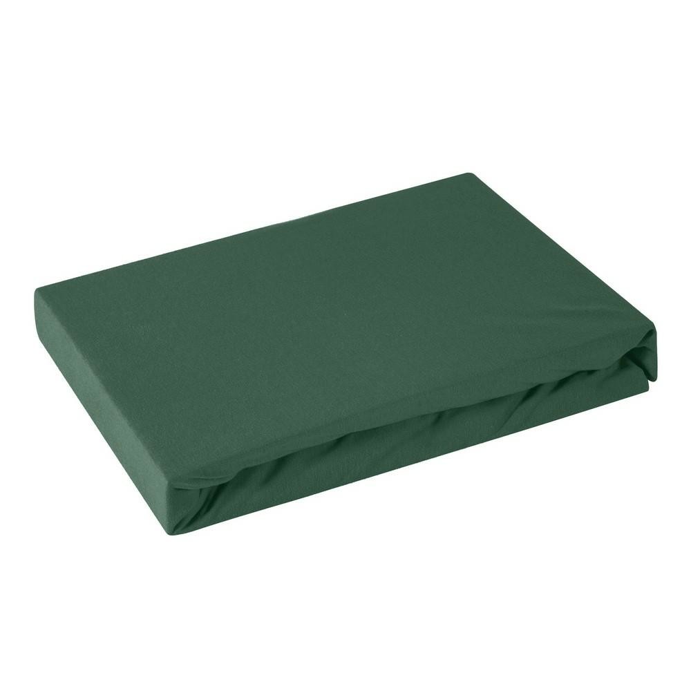 Prześcieradło jersey z gumką 90x200 zielone ciemne 125 g/m2
