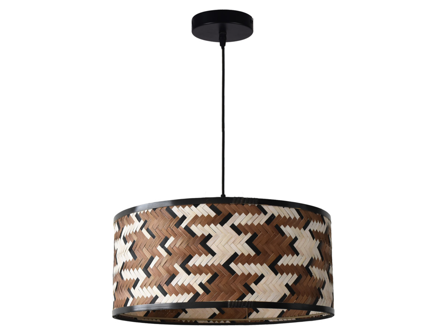 Lampa wisząca Phil rattanowa brązowo-czarna