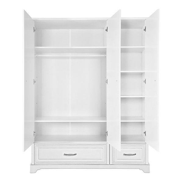 Armoire 3 portes 2 tiroirs Novelies Melody Blanc