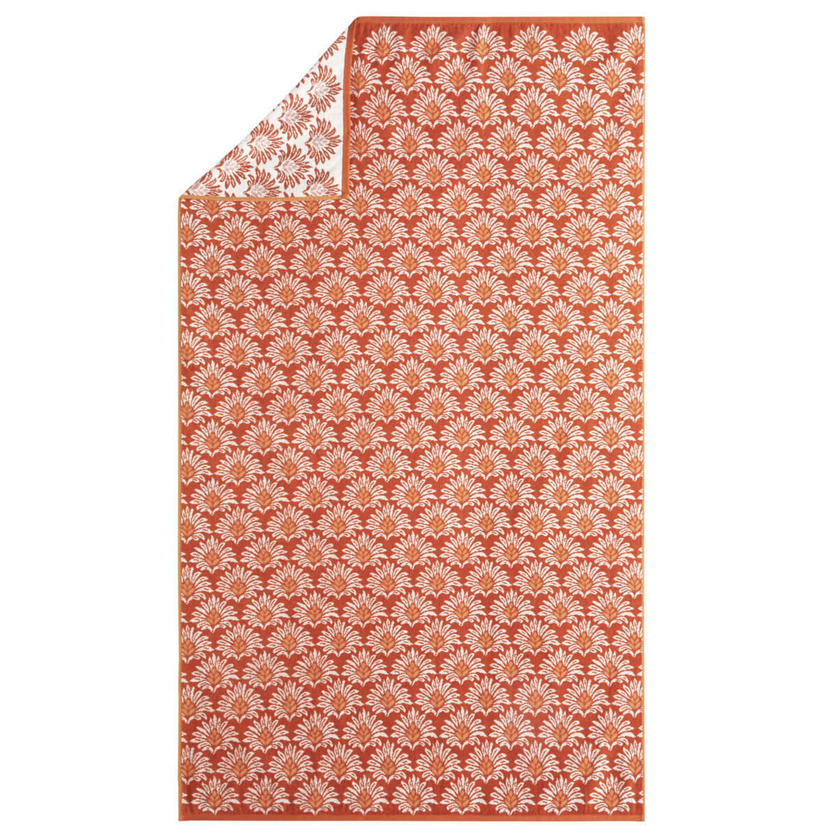MAYA - Drap de plage en jacquard de coton orange 100x180