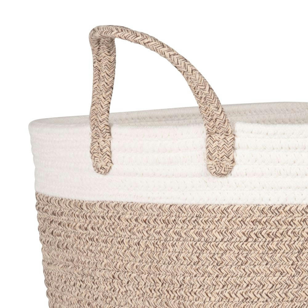 - Panier à linge en coton beige
