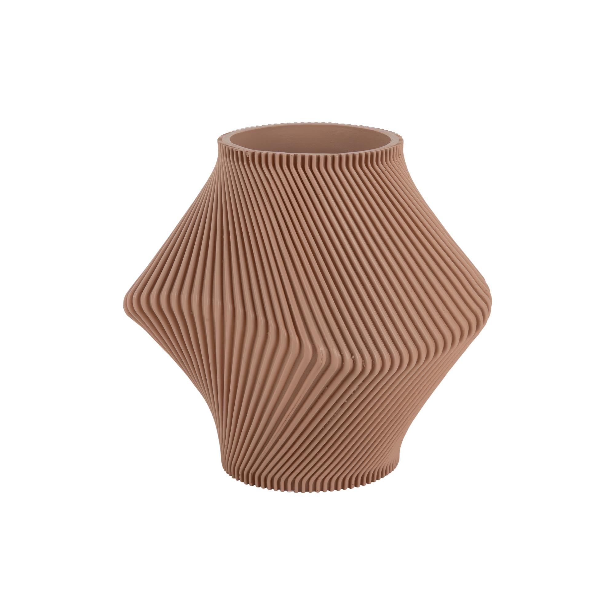 Present Time vaas Twisted Rib - bruin - Ø18cm