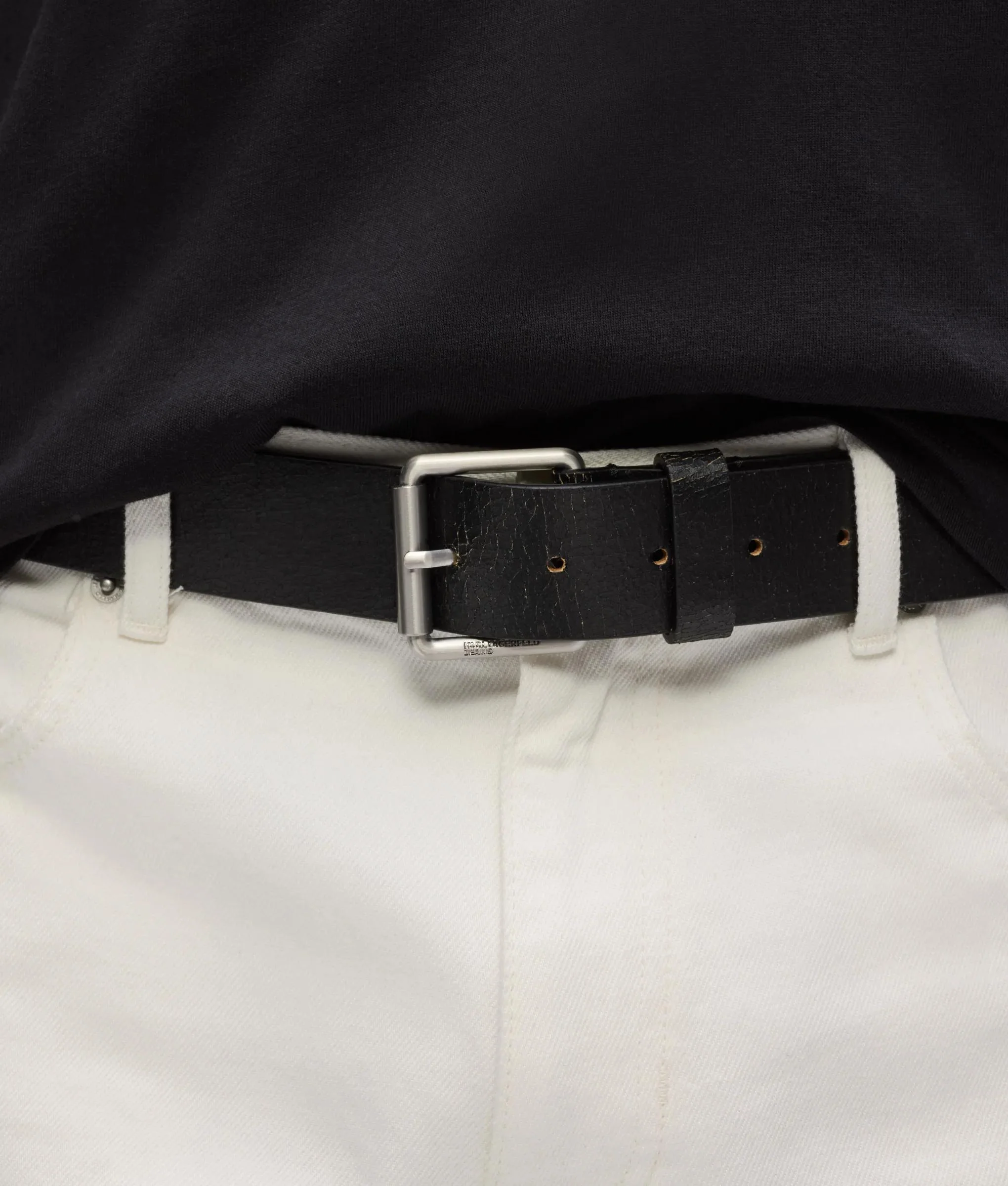 Ceinture en cuir craquelé