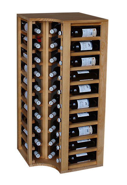 Meuble Range Bouteille de vin Série Godello en Chêne massif coin 40 bouteilles