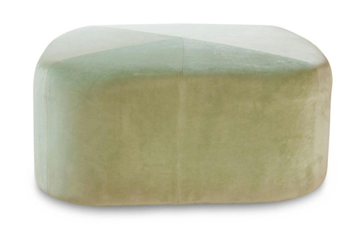 SKAGEN - Grand pouf en velours vert