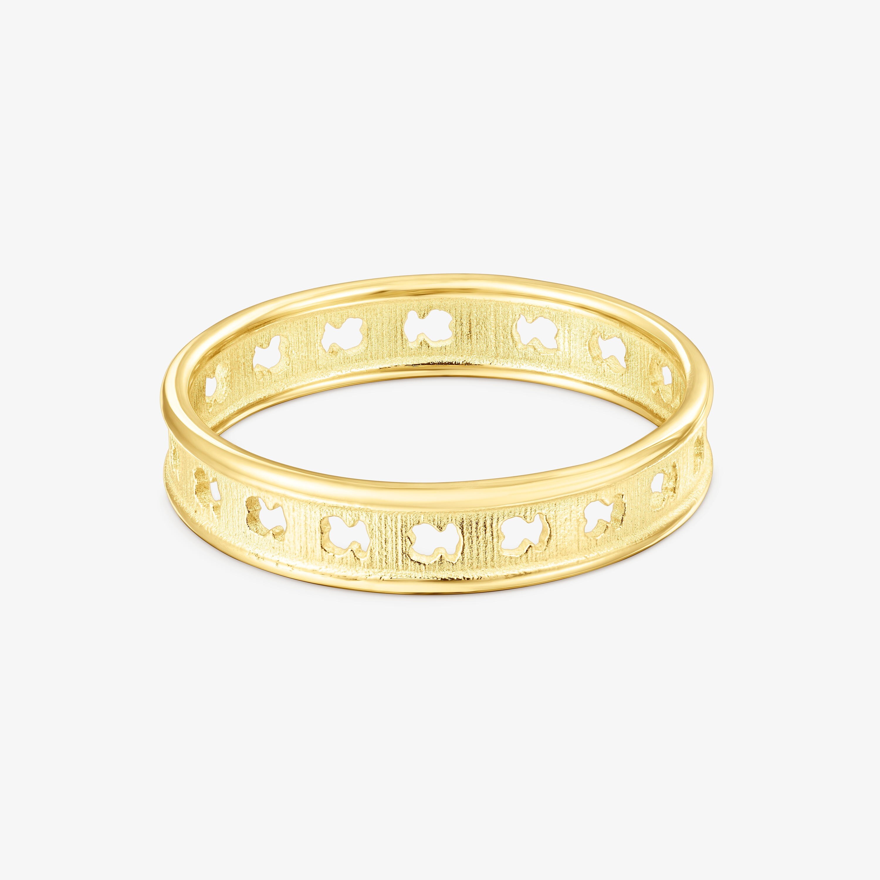 Anillo de plata vermeil con siluetas de oso TOUS Bear Row