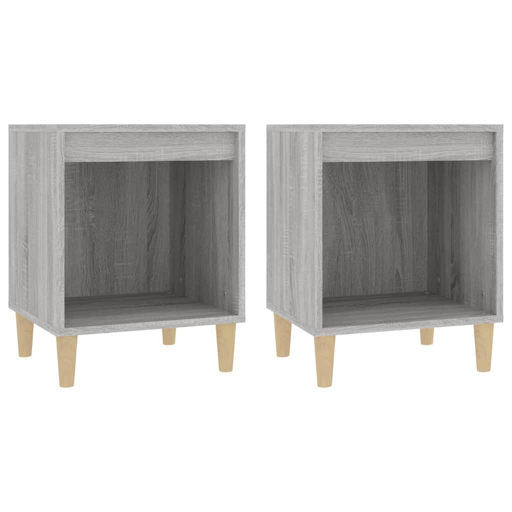 2x Szafka Nocna Stolik Komoda Szara Do Sypialni Pokoju Salonu 40x35x50 cm