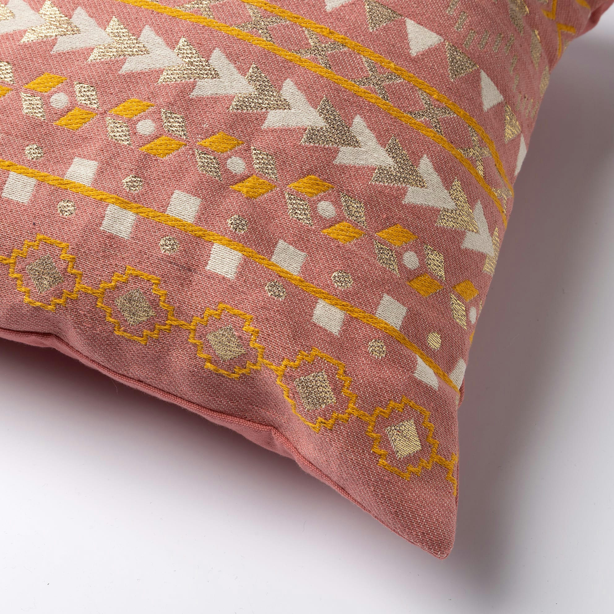 Sandy - Coussin - rose en coton et lurex 45x45 cm avec motif