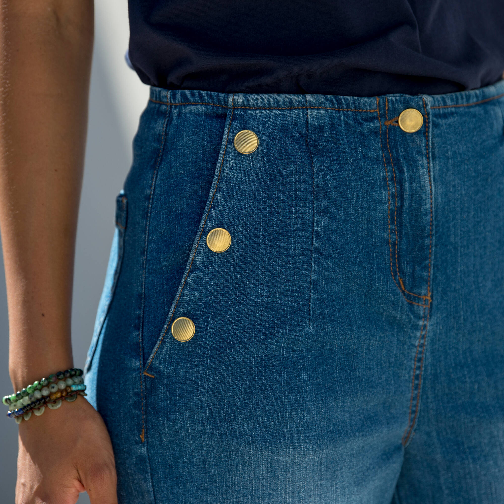 Jean flare, taille haute