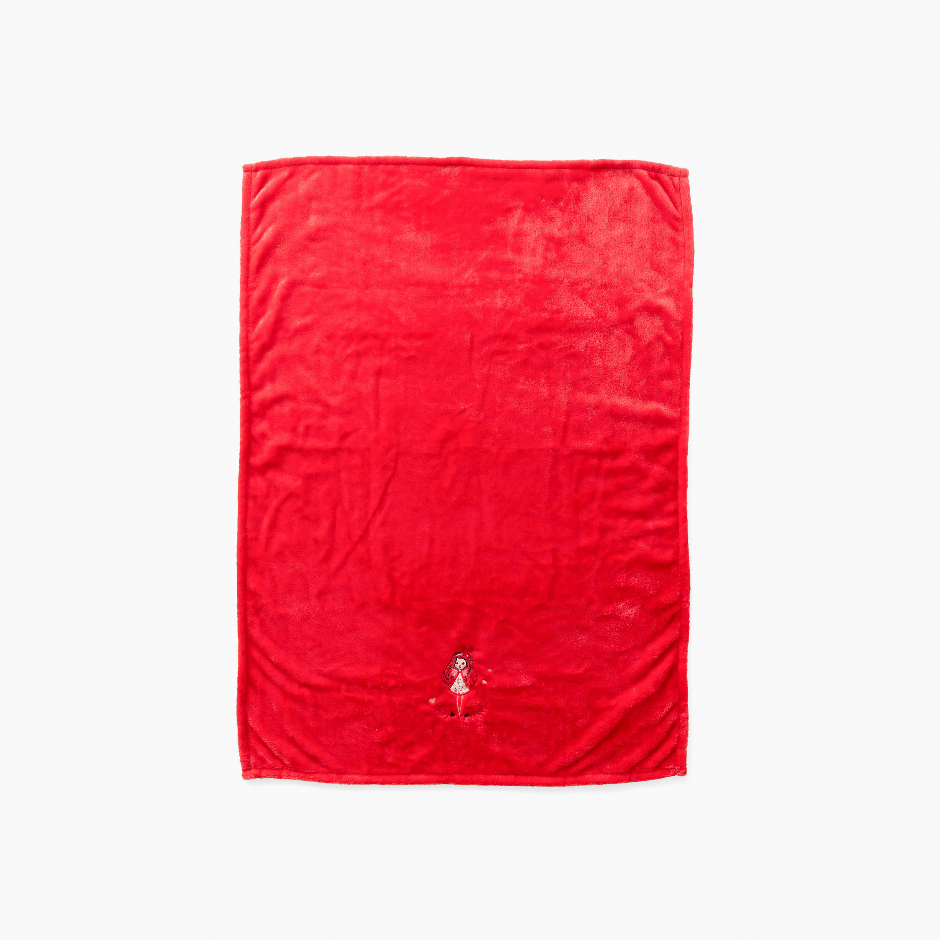 MESREVES - Plaid Rouge Tendre brodé polaire rouge 70 x 100 cm