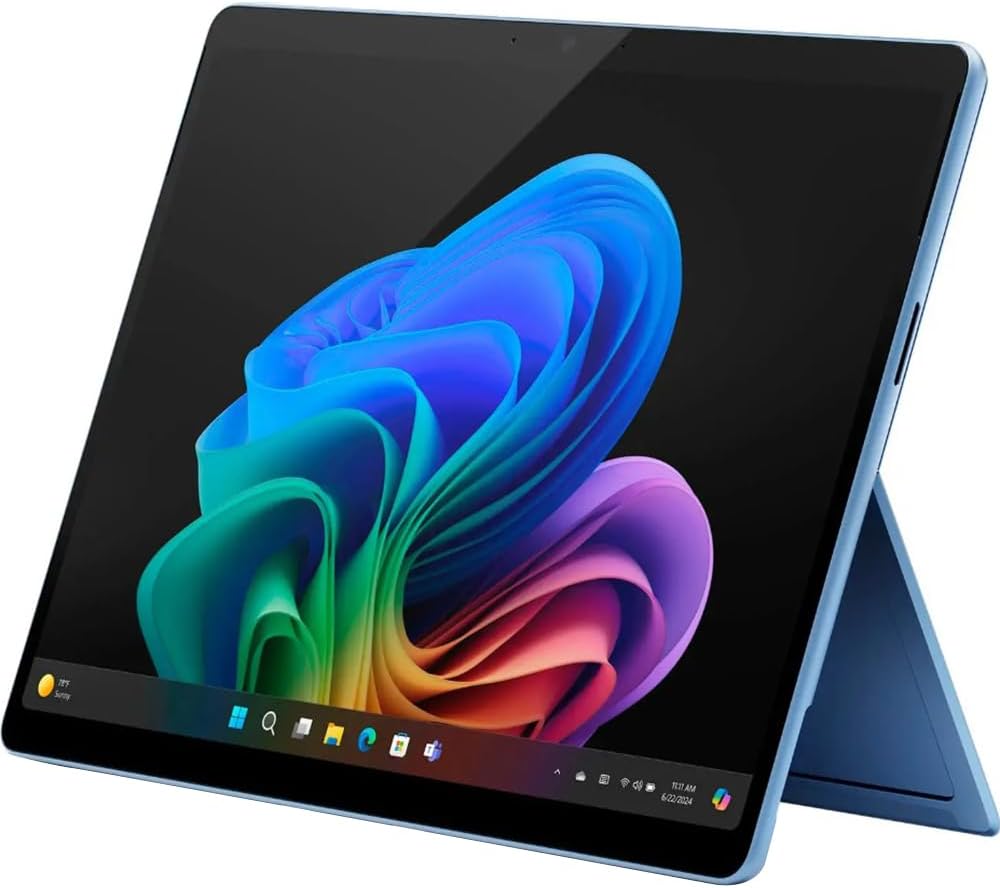 Microsoft Surface Pro 2-in-1 Laptop/Tablet (2024)  13 OLED Touchscreen Display  16GB RAM  512GB Storage | Windows 11 Copilot+ PC  Snapdragon X Elite (12 Core)  Sapphire