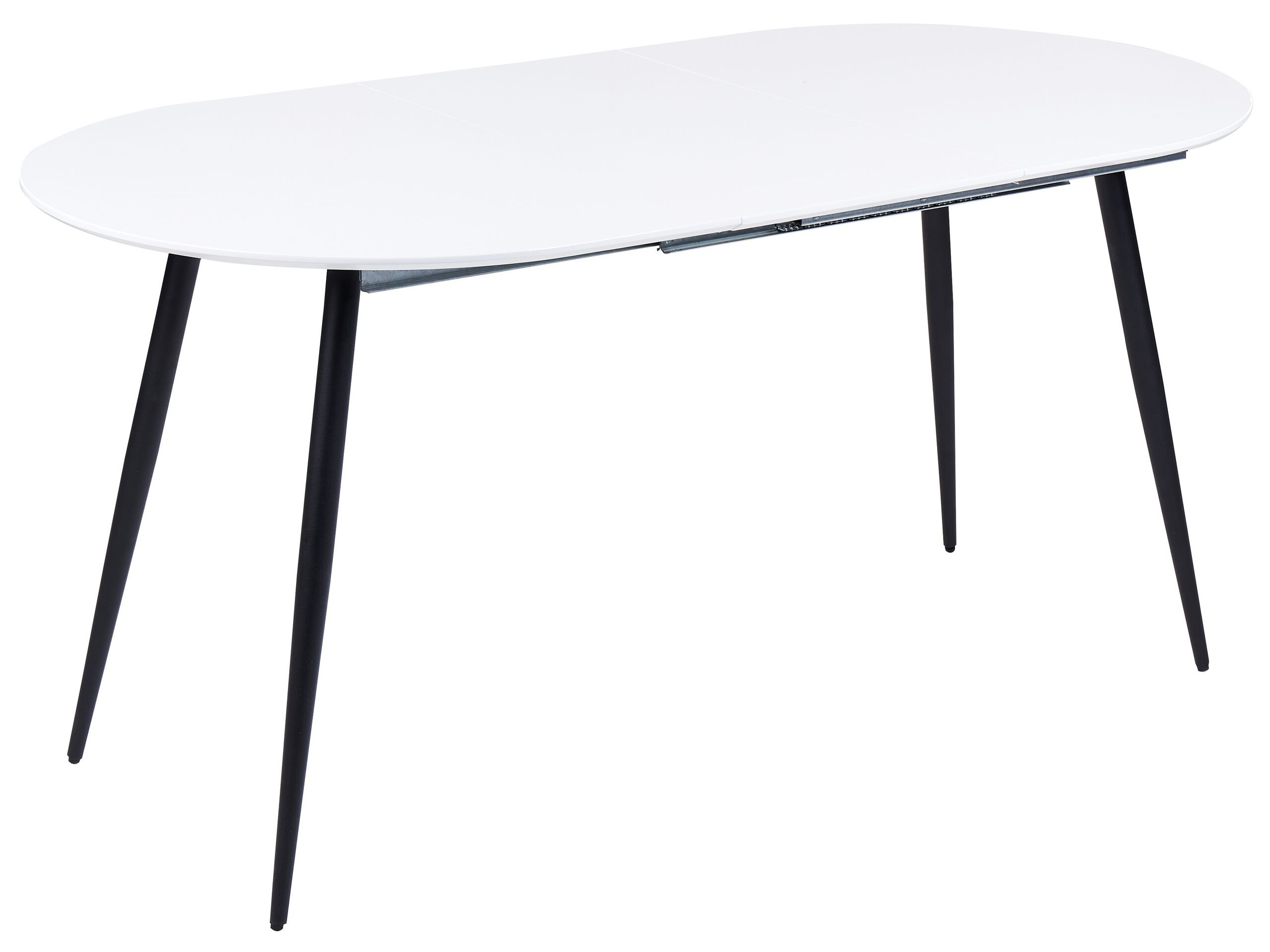 Rozkładany stół obiadowy owalny 120/160 x 80 cm biały