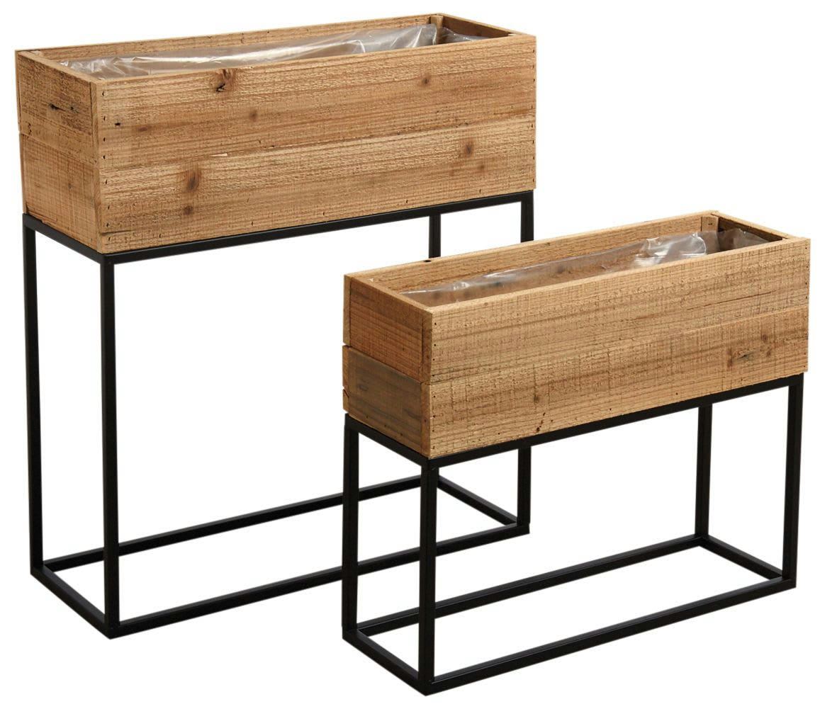 - Jardinières hautes en bois recyclé lofty (lot de 2)