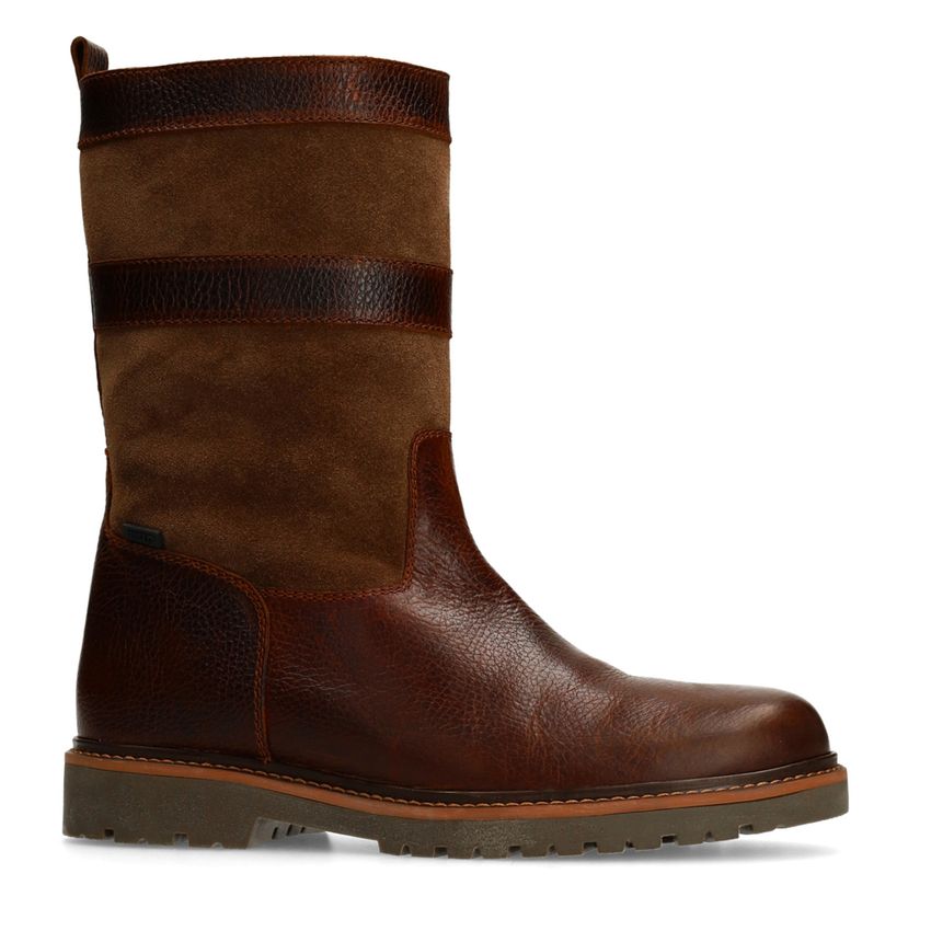 Manfield Cognac leren boots