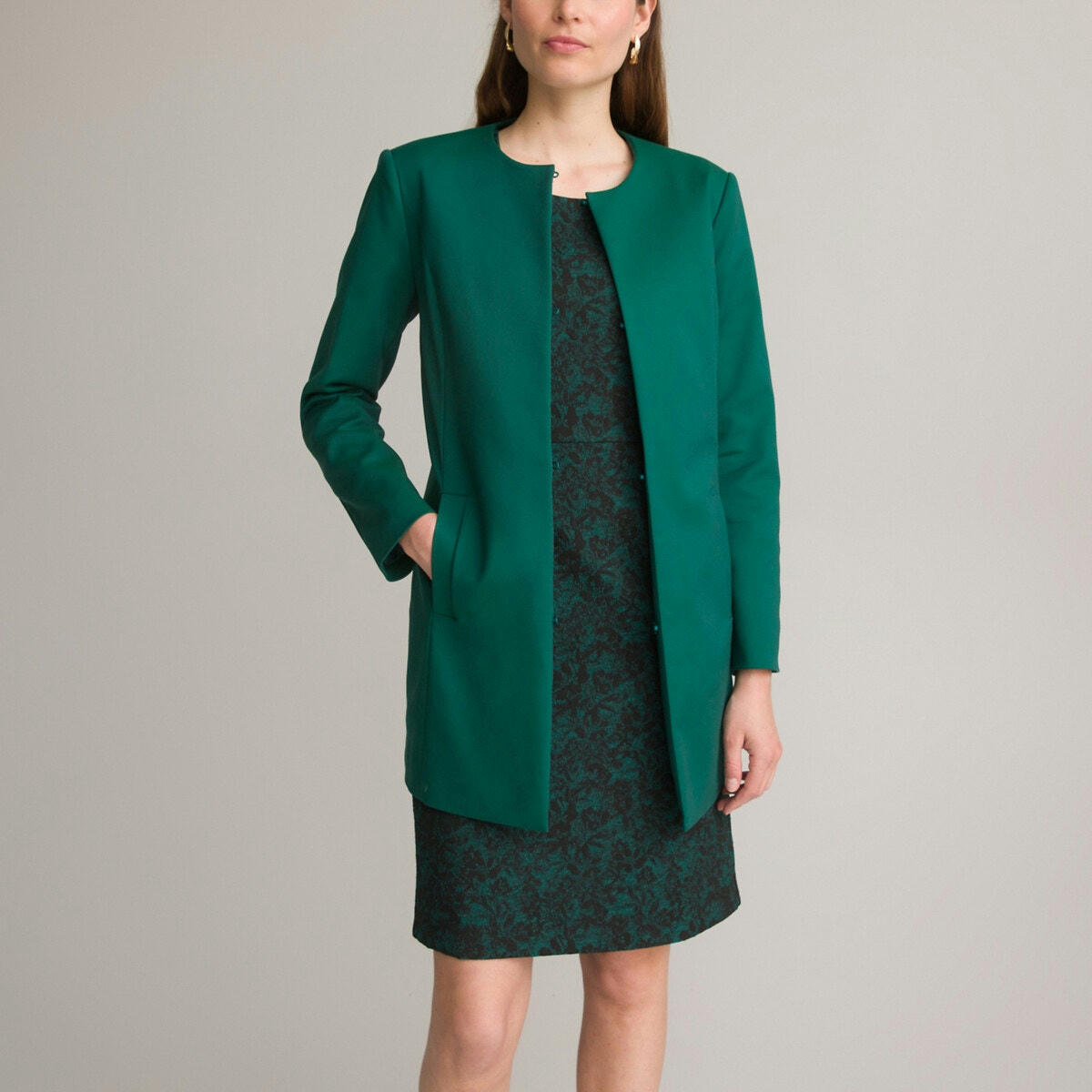 Veste longue, coupe droite