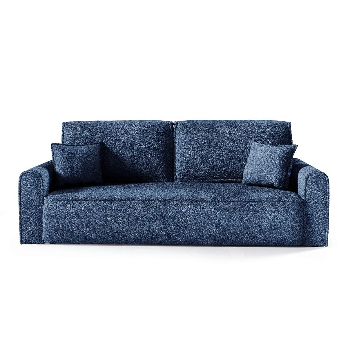 - Canapé convertible 3 places coffre bouclé bleu