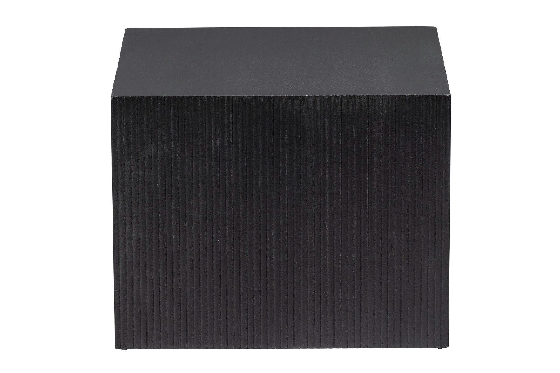 SANNE - Lot de 2 tables basses en bois avec laque noir