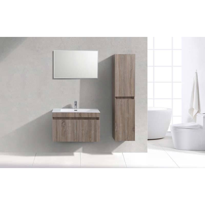 Colonne de salle de bain réversible Capri chêne clair SANIMAR