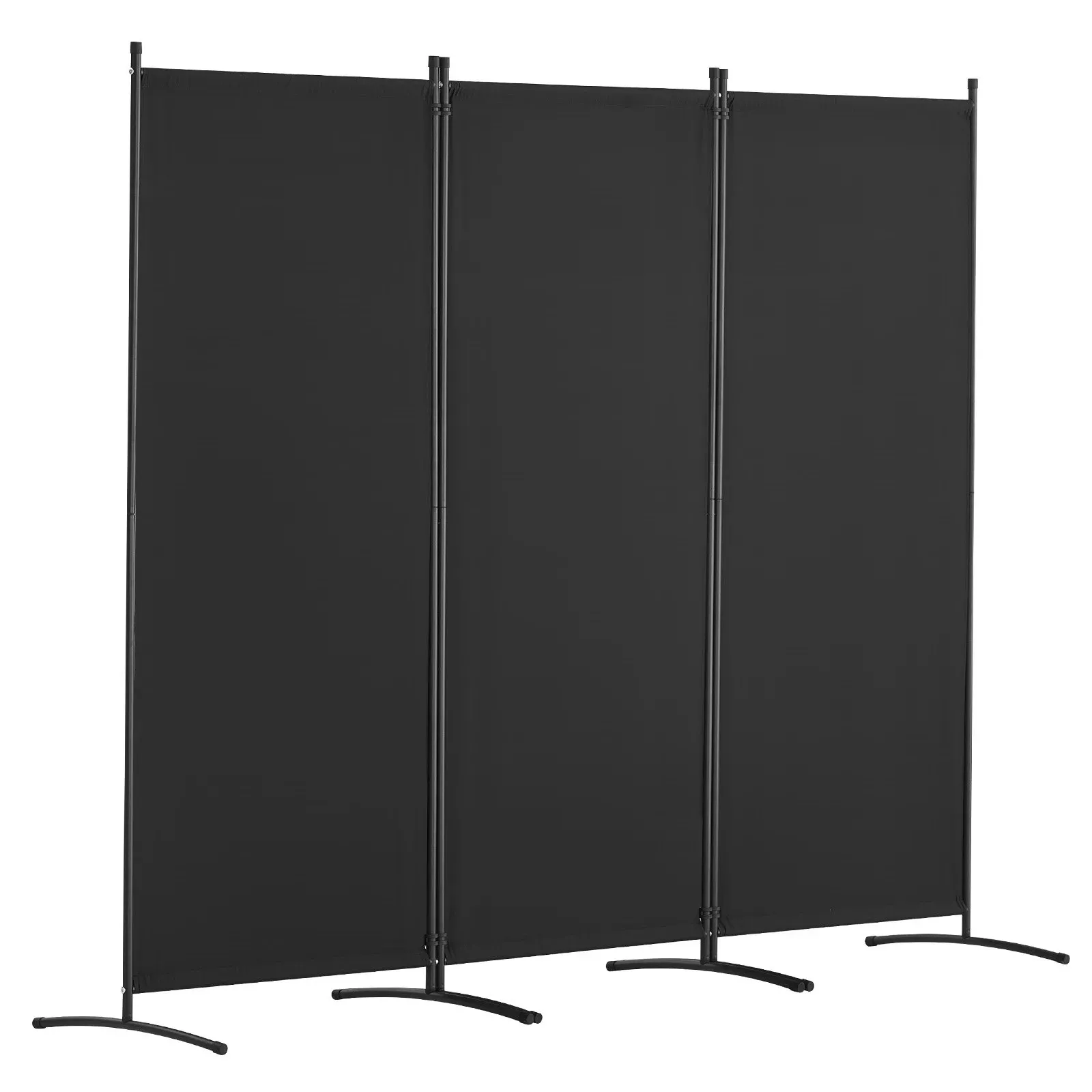 Parawan pokojowy 3-panelowy 228x184cm składany tkanina wolnostojący czarny
