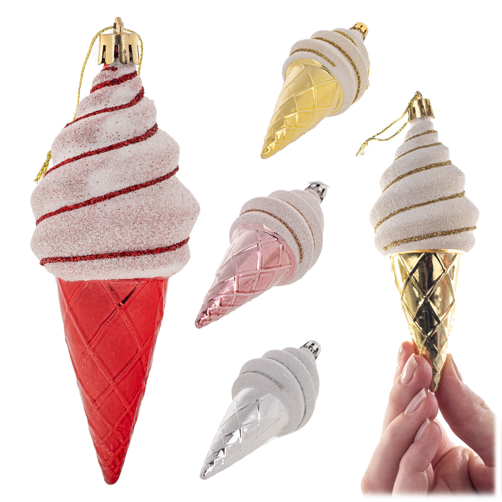 Bombki Choinkowe Bombka Na ChoinkęZawieszki Lody 4 szt