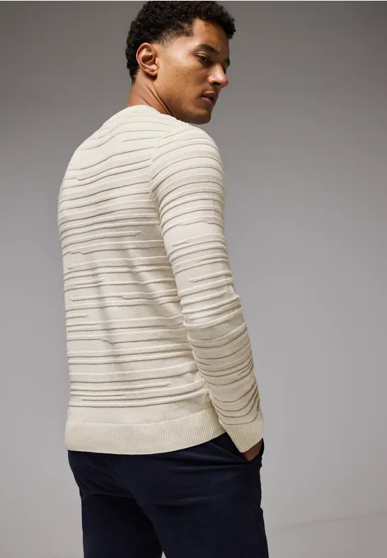 Pullover mit Strukturstreifen