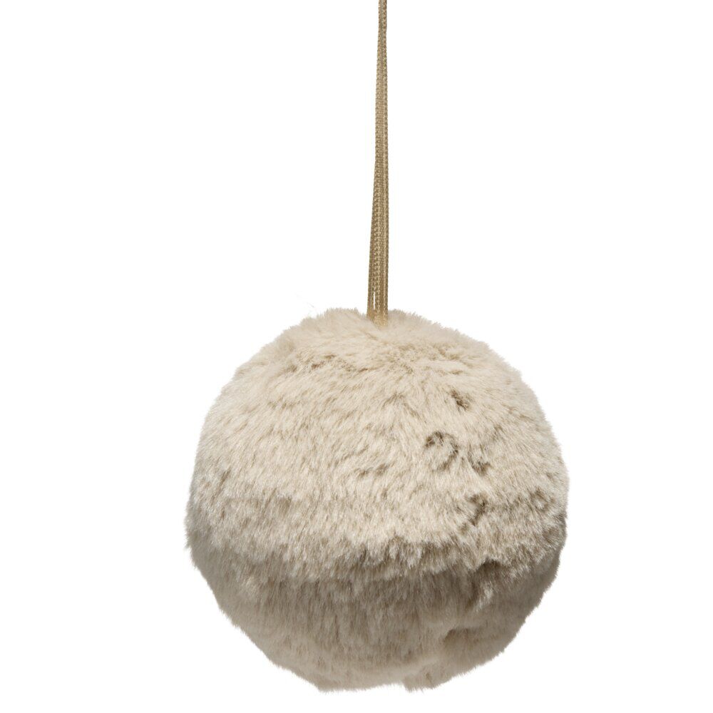 Boule de Noel effet fourrure à suspendre Ø8cm (3 modèles)