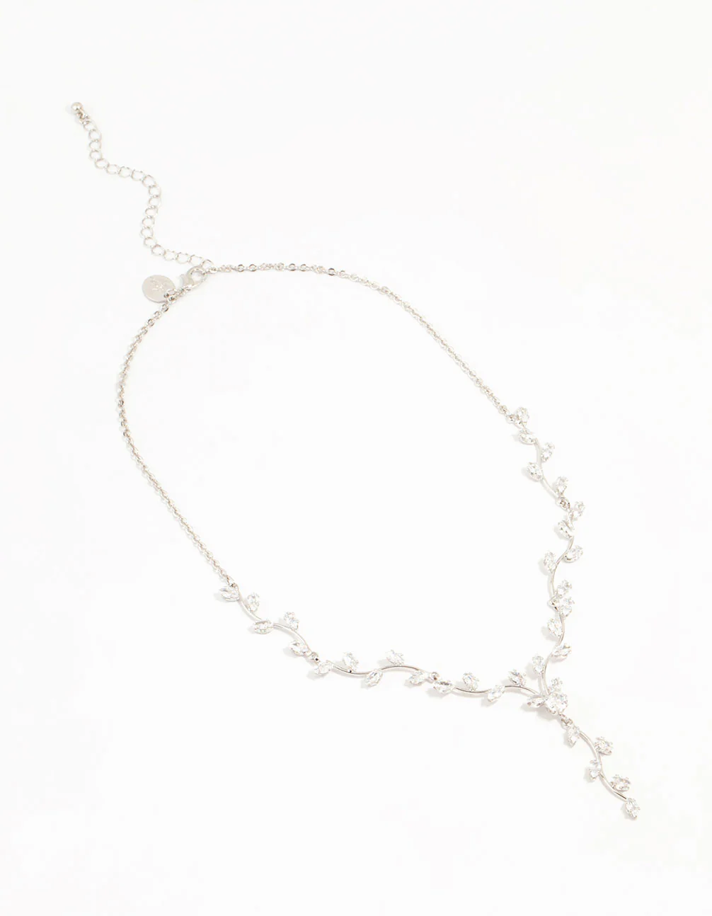 Silver Cubic Zirconia Vine Y-Necklace