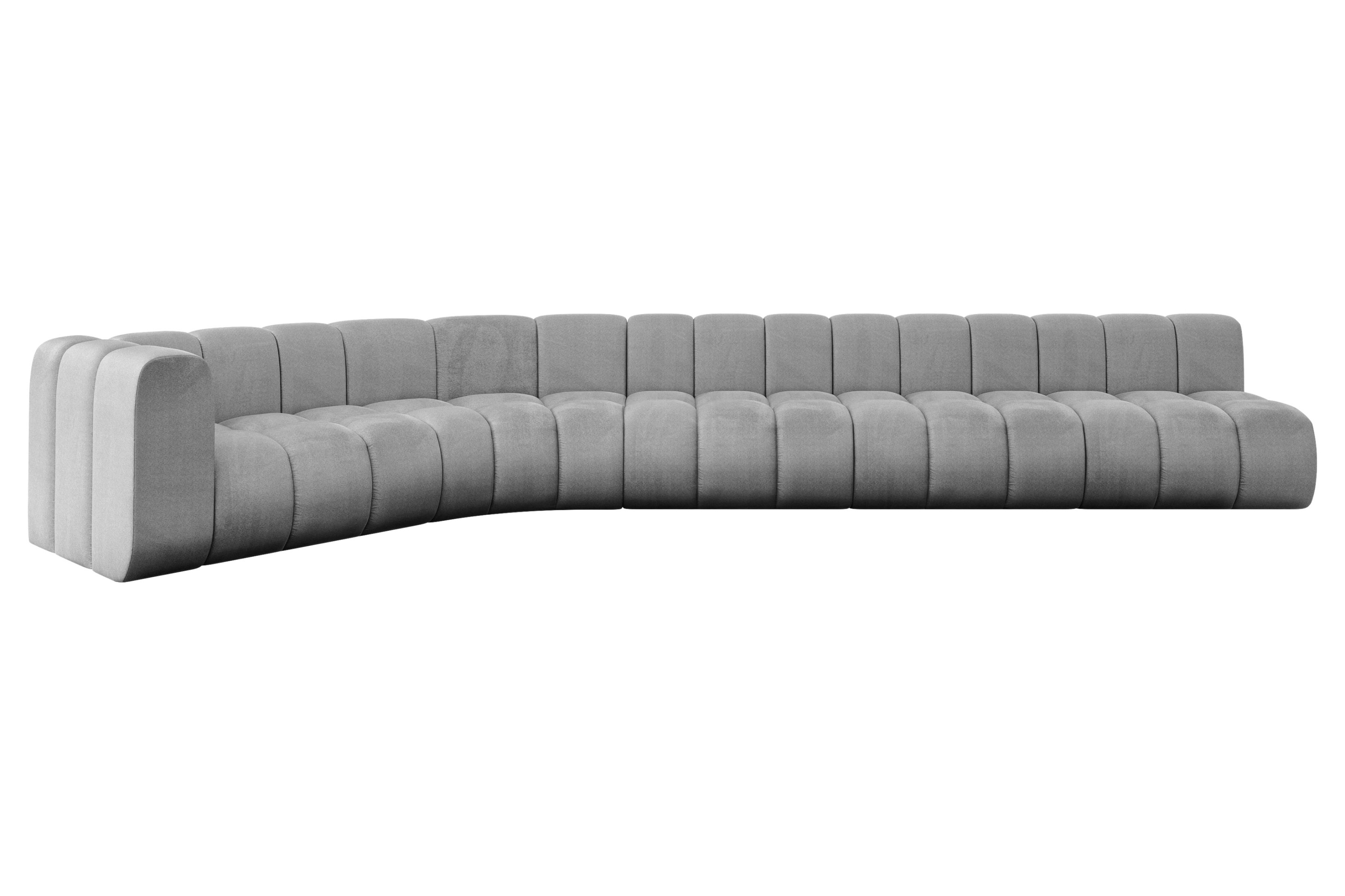 Narożnik lewostronny modułowy Karex-L3 - 490x194x70 cm Jasny szary