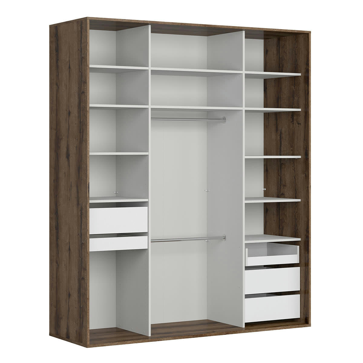 - Armoire 2 portes L200 x H240 cm stratifiés naturel et noir