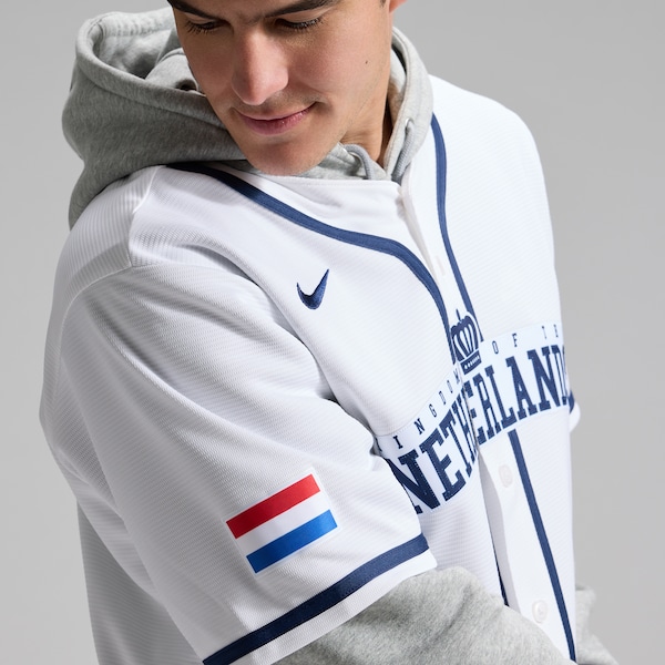 Netherlands Baseball Nike 2026 World Baseball Classic Home Stadium Jersey - White