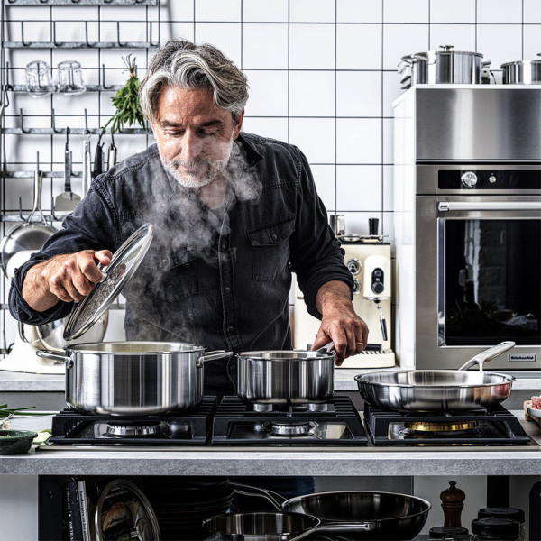 KitchenAid Zestaw garnków i patelni Multi-Ply 7 elementów w zestawie taniej