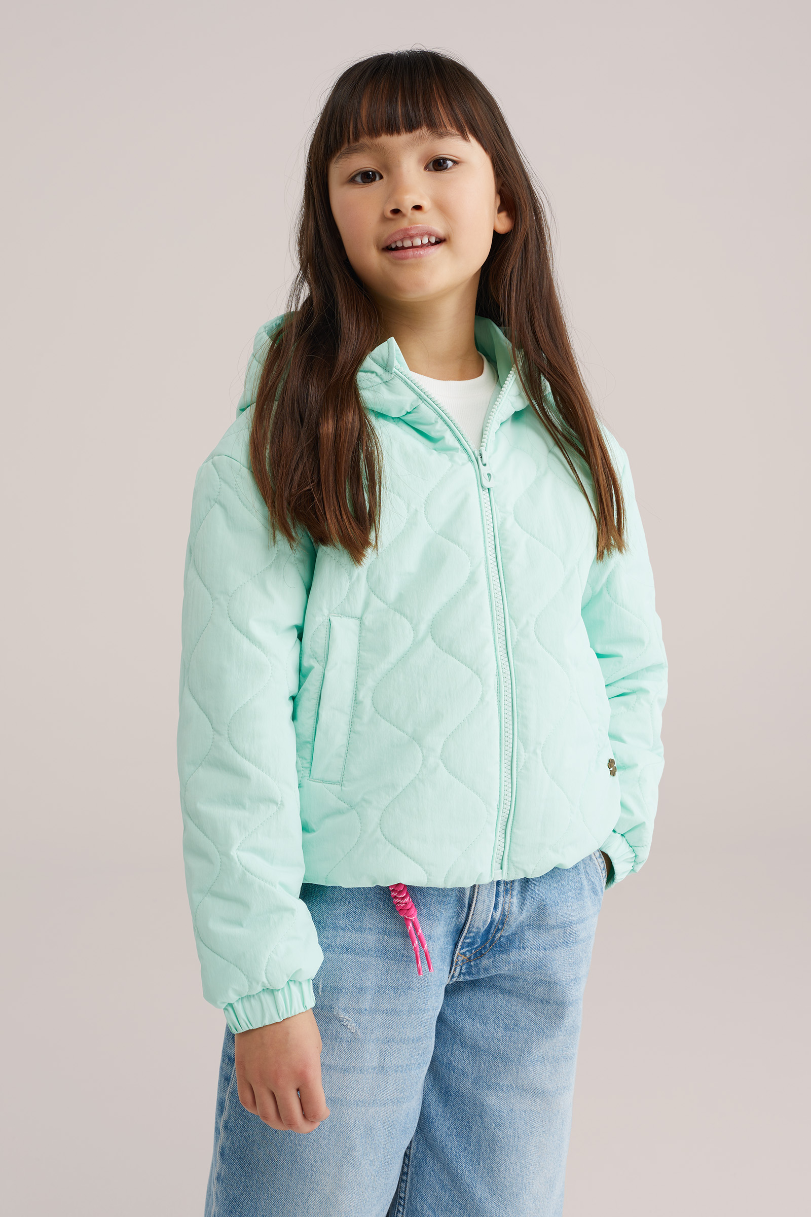 Meisjes gewatteerde jas met capuchon