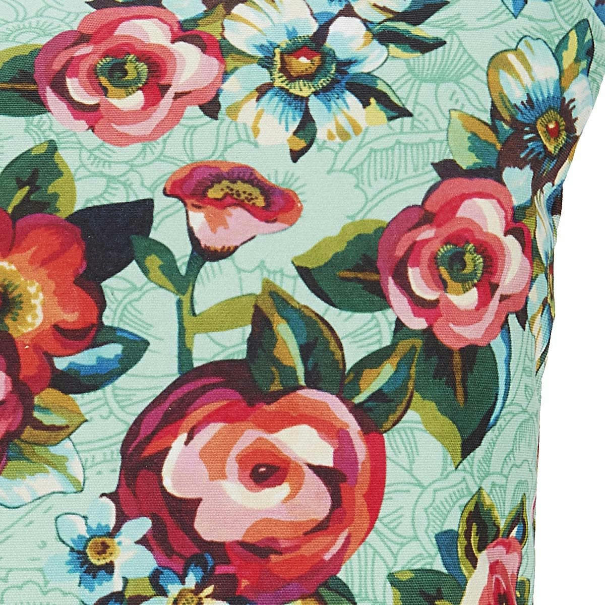 DEVI - Housse de coussin extérieur fleuri Lagon 45x45cm