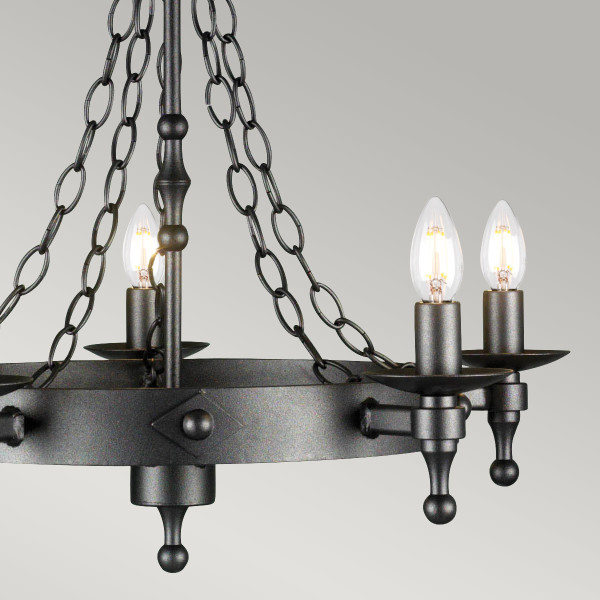 Lampa wisząca grafitowa czerń Warwick 5xE14x60W wym: 252x60x60 cm Elstead