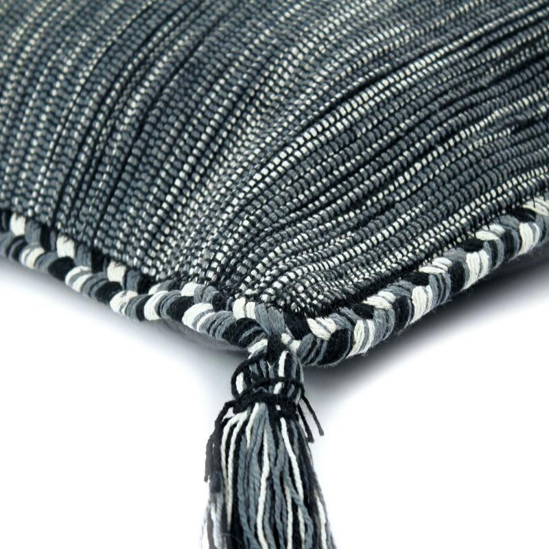 SAHARA - Coussin 100% coton tissé et tressé gris 45x45