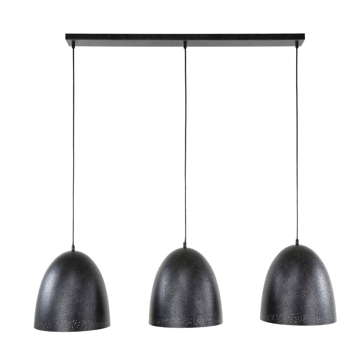 Giga Meubel Hanglamp Kosmos - Zwart Metaal - 3-Lichts - 125x30x150cm