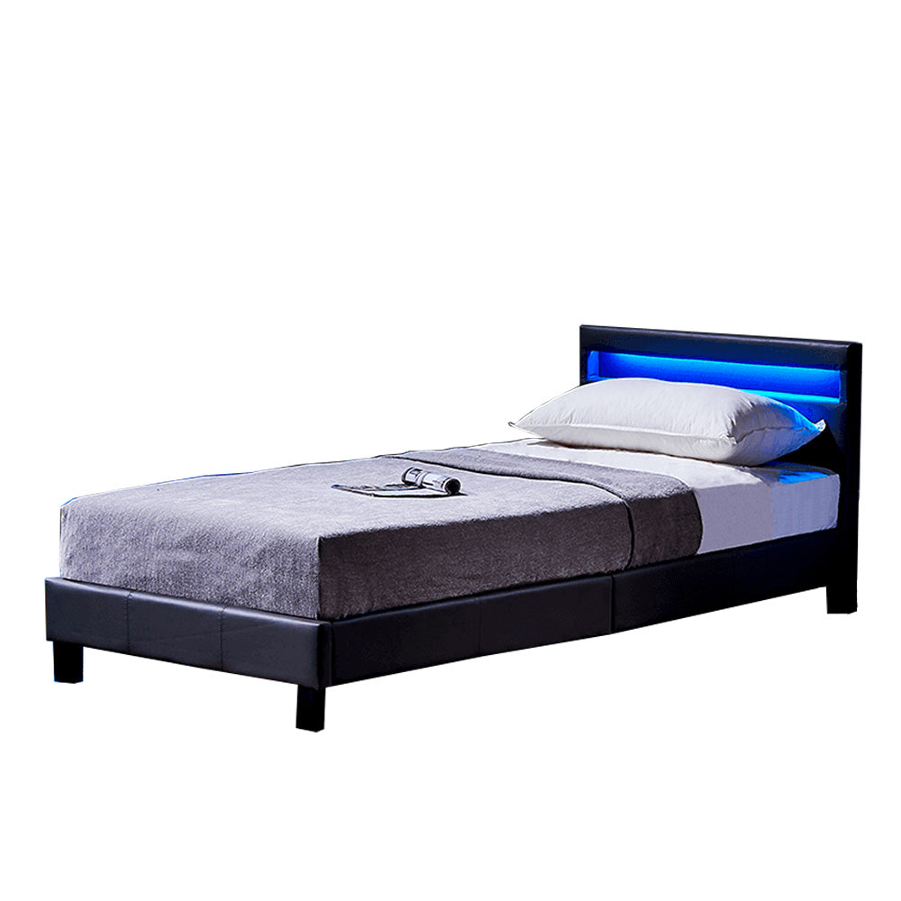 Home Deluxe LED bed ASTRO donkergrijs 90 x 200 cm