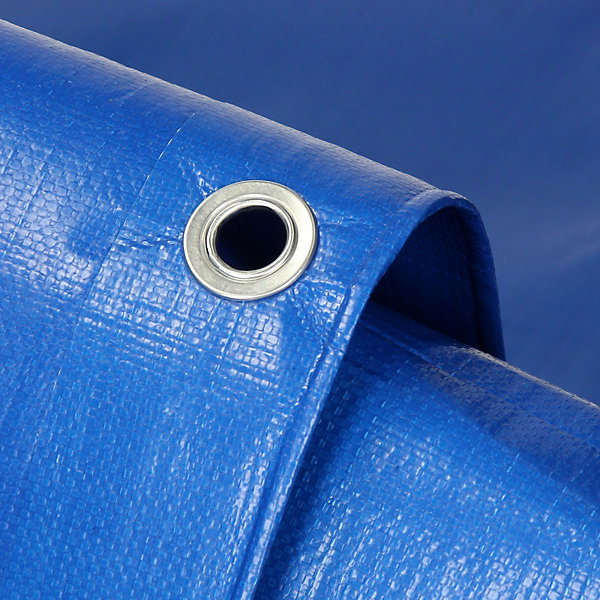 Bâche de couverture étanche protection en PE avec oeillets 6x8 m 180 g/m² bleu