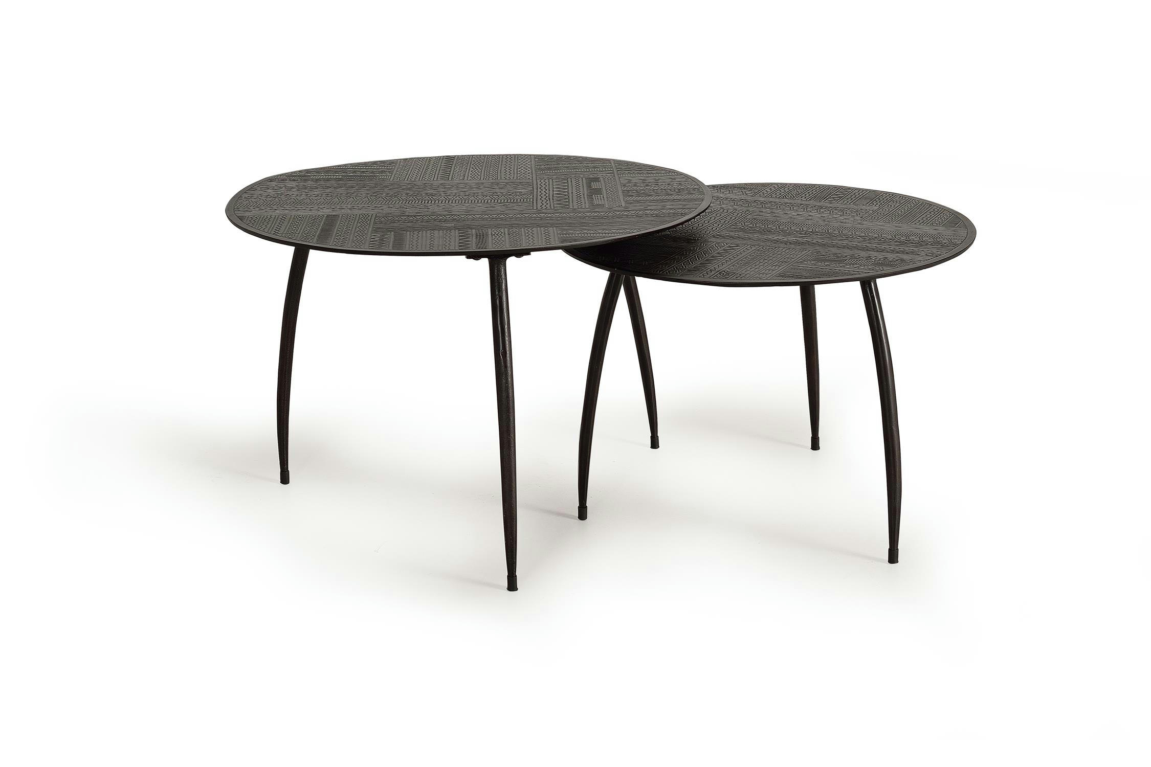 - Set de 2 tables basse en bois de manguier